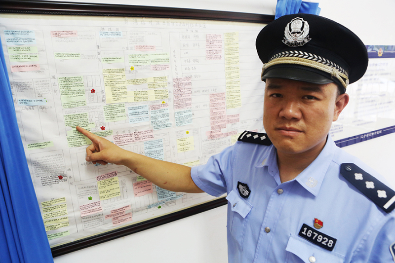 李鹏将辖区出现的矛盾纠纷特点总结绘制成“矛盾纠纷调解图”。